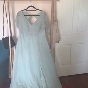 Sage green Azazie bridesmaid dress